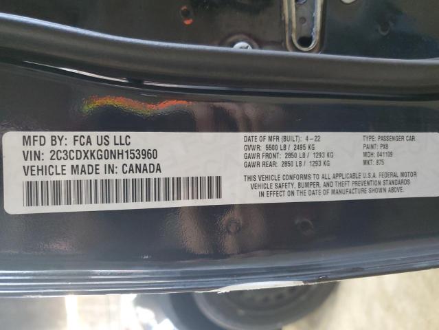 2022 DODGE CHARGER PO - 2C3CDXKG0NH153960