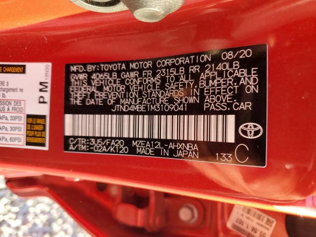 2021 TOYOTA COROLLA SE - JTND4MBE1M3109041