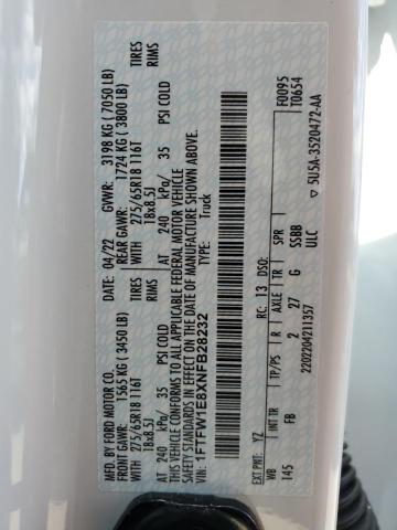 2022 FORD F150 SUPER - 1FTFW1E8XNFB28232