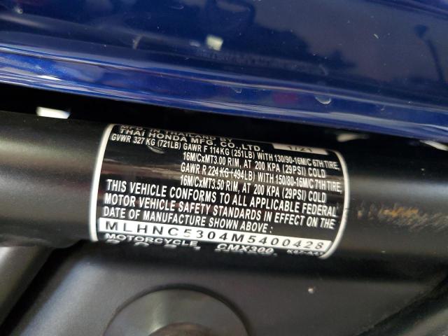 2021 HONDA CMX300 - MLHNC5304M5400428