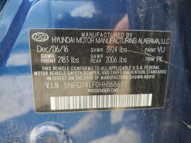 VIN 5NPD74LF0HH168692 2017 Hyundai Elantra, SE no.13