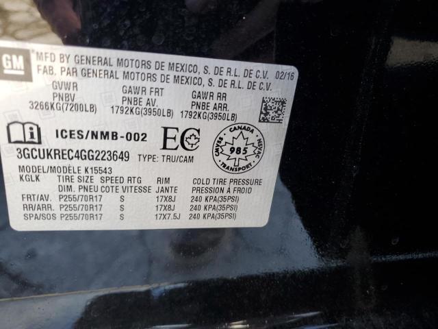 2016 CHEVROLET SILVERADO - 3GCUKREC4GG223649