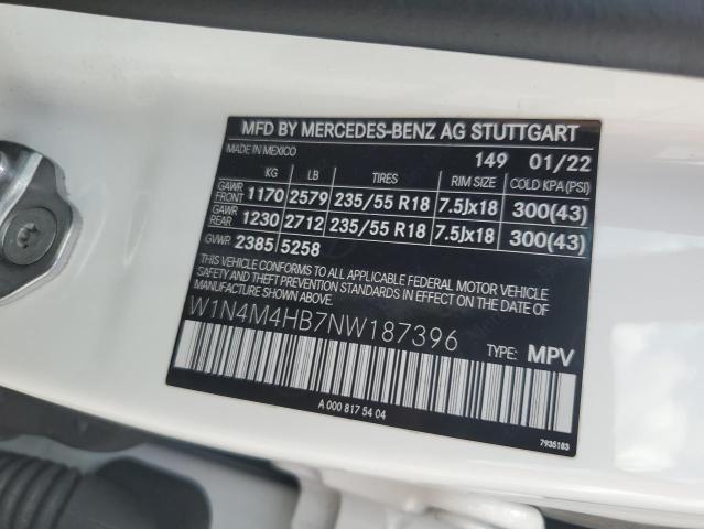 VIN W1N4M4HB7NW187396 2022 Mercedes-Benz GLB-Class,... no.13