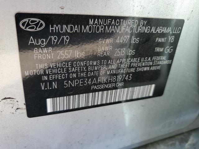 2019 HYUNDAI SONATA LIM - 5NPE34AF1KH819743