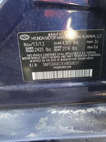 VIN 5NPEB4AC1EH850651 2014 Hyundai Sonata, Gls no.12