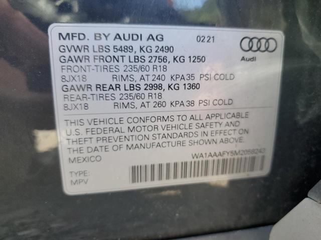 VIN WA1AAAFY5M2058243 2021 Audi Q5, Premium no.13