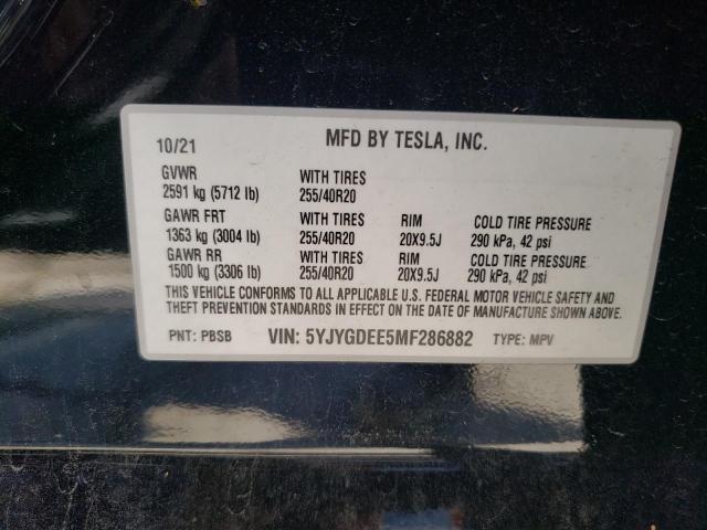 2021 TESLA MODEL Y - 5YJYGDEE5MF286882