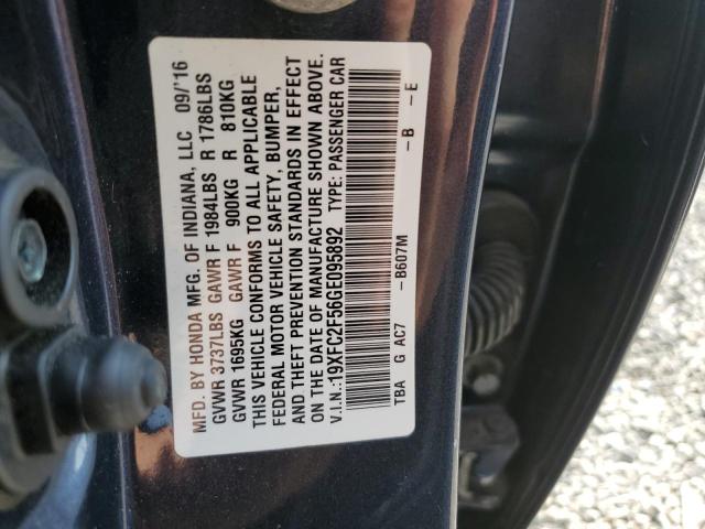 VIN 19XFC2F56GE095892 2016 Honda Civic, LX no.12