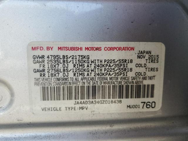 2016 MITSUBISHI OUTLANDER - JA4AD3A34GZ018438
