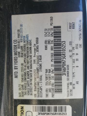 2016 FORD FUSION SE - 3FA6P0H75GR105253
