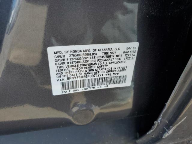 2015 HONDA PILOT LX - 5FNYF4H29FB071271