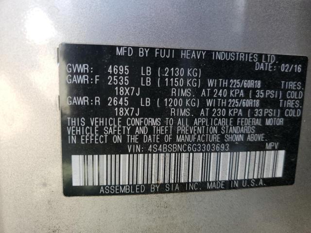 2016 SUBARU OUTBACK 2. - 4S4BSBNC6G3303693