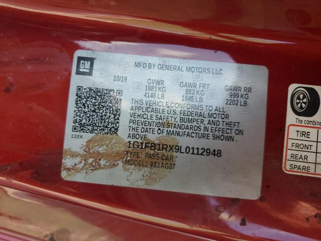 2020 CHEVROLET CAMARO LS - 1G1FB1RX9L0112948