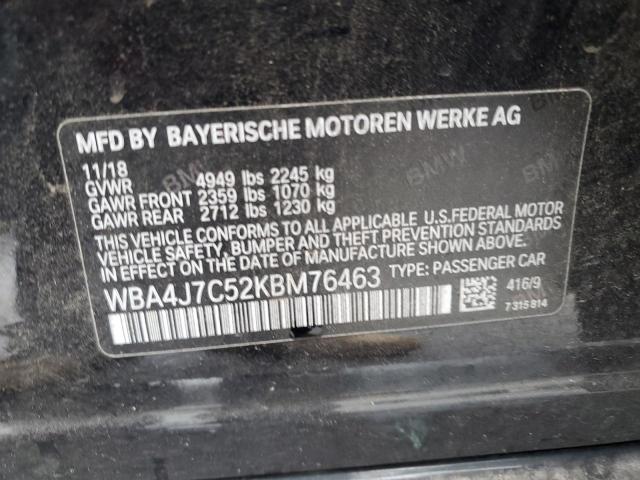 VIN WBA4J7C52KBM76463 2019 BMW 4 Series, 440XI Gran... no.13