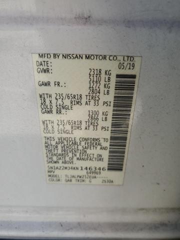 2019 NISSAN MURANO S - 5N1AZ2MJ4KN146346
