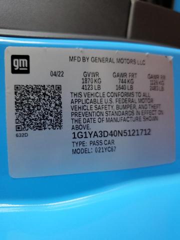 2022 CHEVROLET CORVETTE S - 1G1YA3D40N5121712