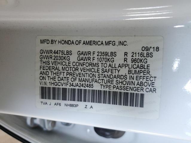 2018 HONDA ACCORD SPO 1HGCV1F34JA242485  69069704