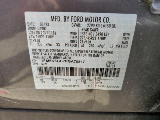 VIN 1FM5K8GC7PGA70817 2023 Ford Explorer, ST no.13