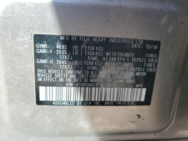 VIN 4S4BSAHC8F3276808 2015 Subaru Outback, 2.5I Pre... no.12