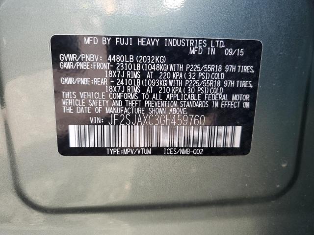 2016 SUBARU FORESTER 2 - JF2SJAXC3GH459760