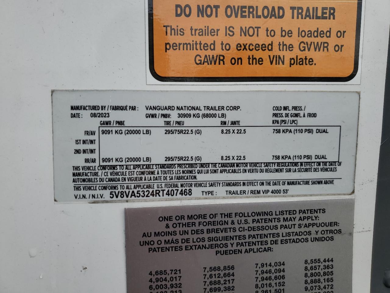 Lot #2960086029 2024 VYVC TRAILER