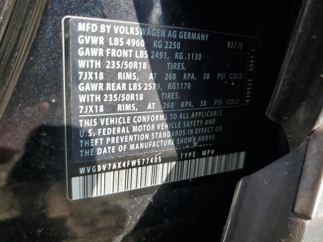 2015 VOLKSWAGEN TIGUAN S - WVGBV7AX4FW577405
