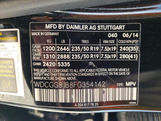 2015 MERCEDES-BENZ GLK 350 4M - WDCGG8JB8FG354142