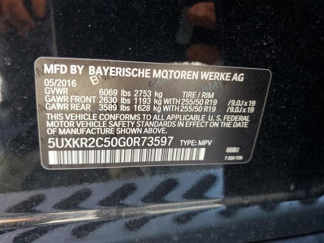 VIN 5UXKR2C50G0R73597 2016 BMW X5, Sdrive35I no.12