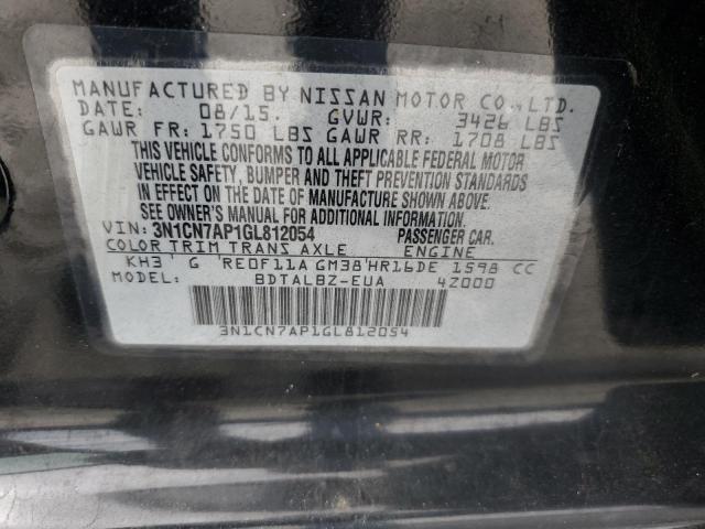 2016 NISSAN VERSA S - 3N1CN7AP1GL812054