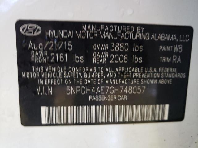 VIN 5NPDH4AE7GH748057 2016 Hyundai Elantra, SE no.13