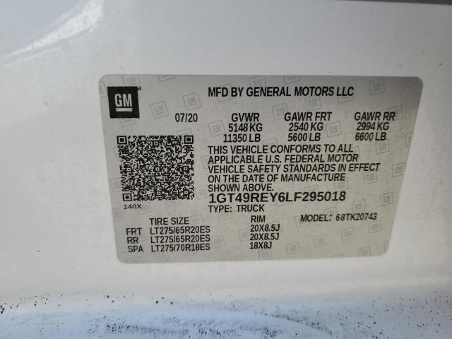 2020 GMC SIERRA K25 - 1GT49REY6LF295018