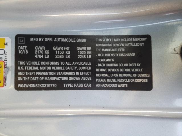 2019 BUICK CASCADA PR - W04WH3N52KG319770