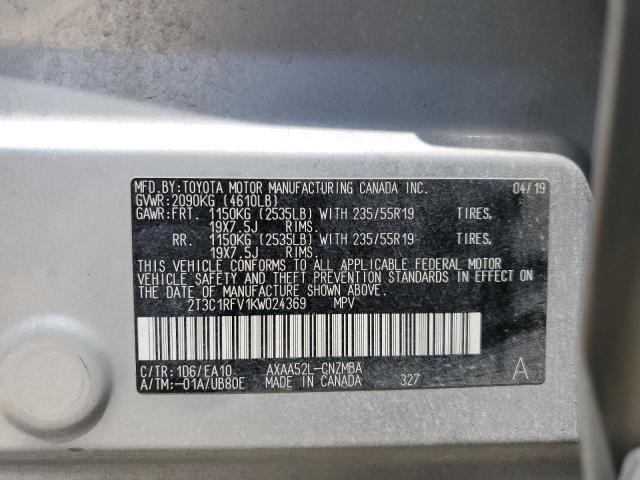 2019 TOYOTA RAV4 XLE P 2T3C1RFV1KW024369  67954684