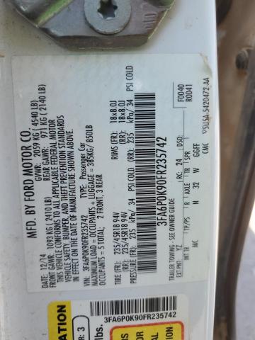 2015 FORD FUSION TIT - 3FA6P0K90FR235742