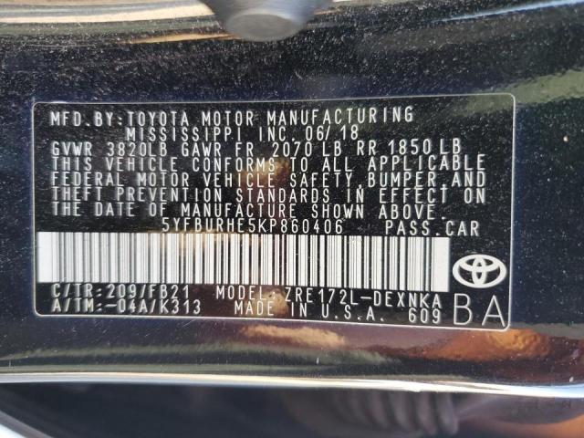 VIN 5YFBURHE5KP860406 2019 Toyota Corolla, L no.13