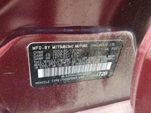 2022 MITSUBISHI MIRAGE ES - ML32AUHJ2NH009305