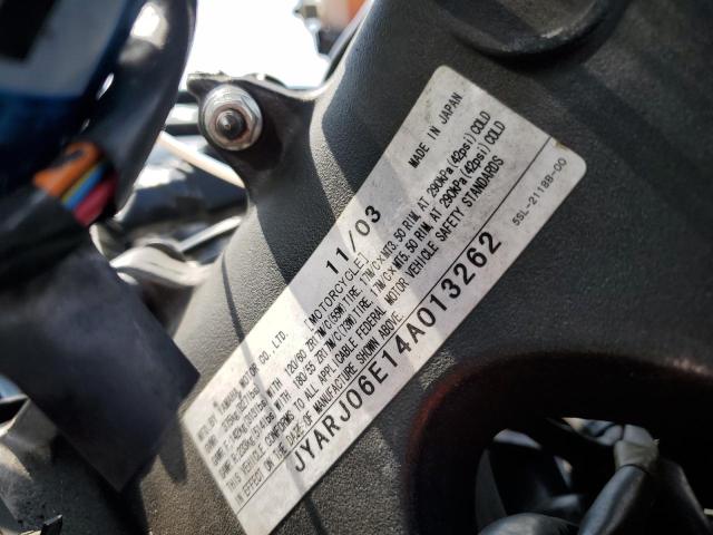 2004 YAMAHA YZFR6 L JYARJ06E14A013262