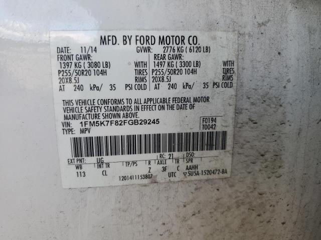 2015 FORD EXPLORER L - 1FM5K7F82FGB29245