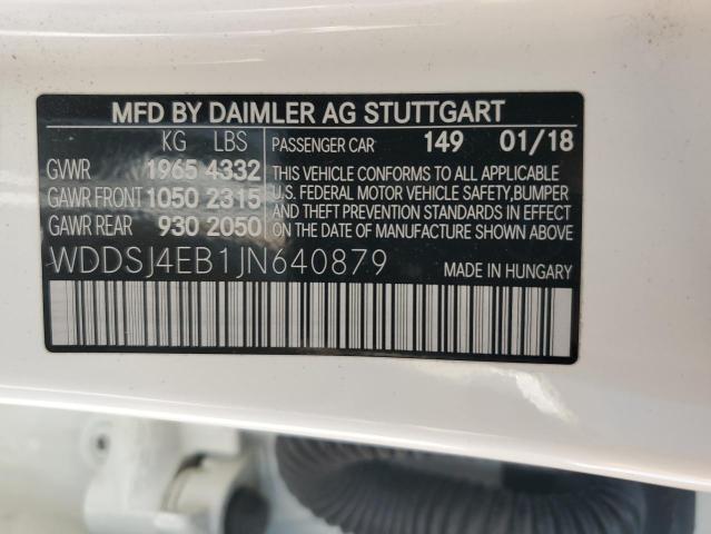 2018 MERCEDES-BENZ CLA 250 - WDDSJ4EB1JN640879
