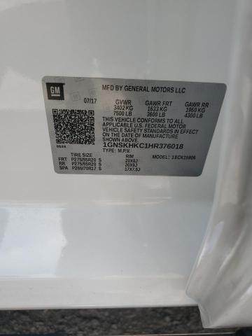 2017 CHEVROLET SUBURBAN K - 1GNSKHKC1HR376018