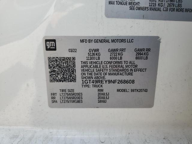 2022 GMC SIERRA K25 - 1GT49REY9NF268608