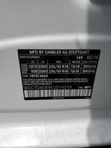 2019 MERCEDES-BENZ GLA 250 - WDCTG4EB9KU014219