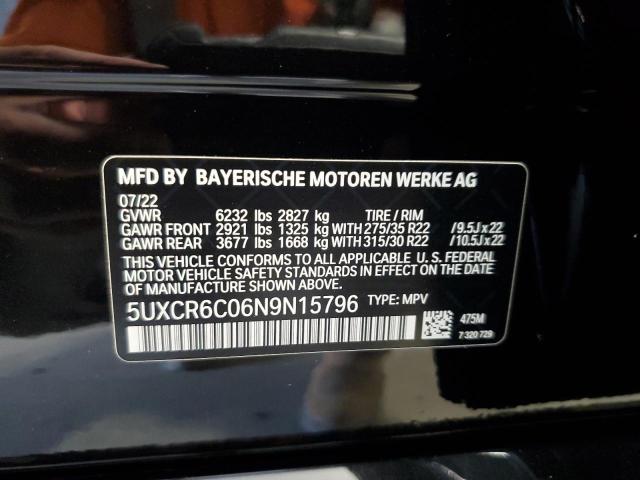 VIN 5UXCR6C06N9N15796 2022 BMW X5, Xdrive40I no.13