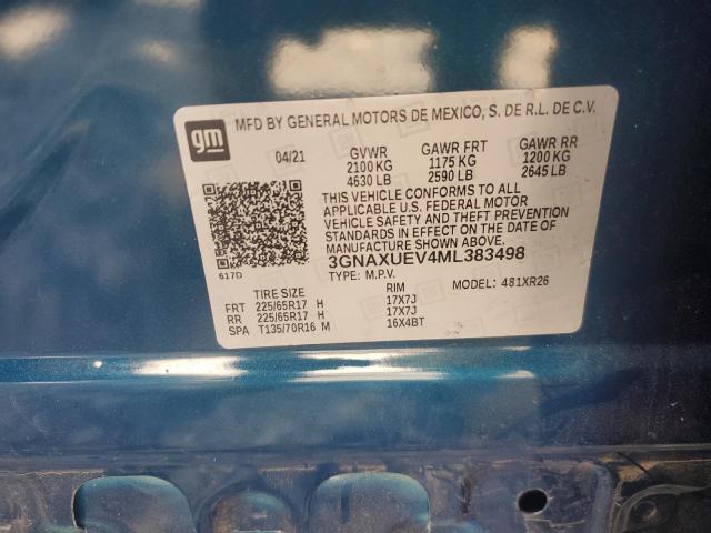 2021 CHEVROLET EQUINOX LT - 3GNAXUEV4ML383498