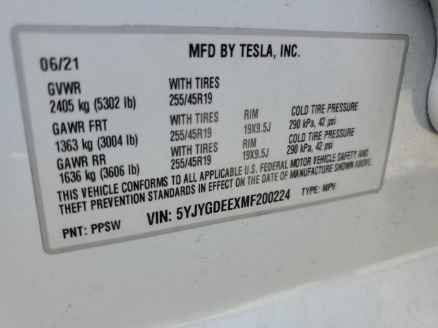 2021 TESLA MODEL Y - 5YJYGDEEXMF200224