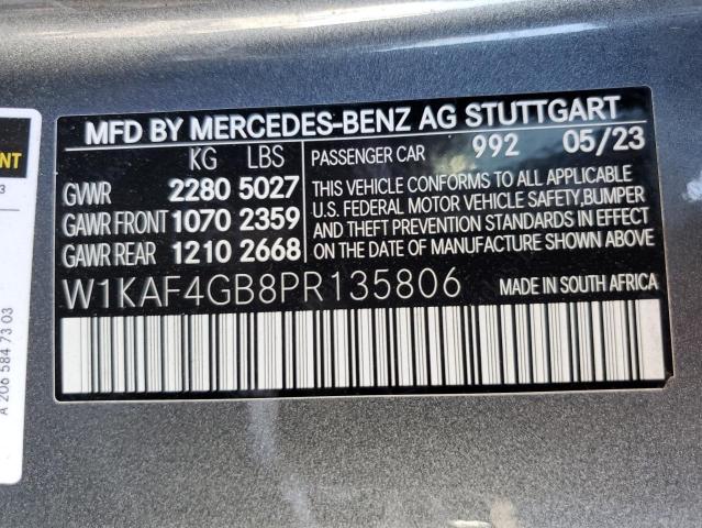 VIN W1KAF4GB8PR135806 2023 Mercedes-Benz C-Class, 300 no.12