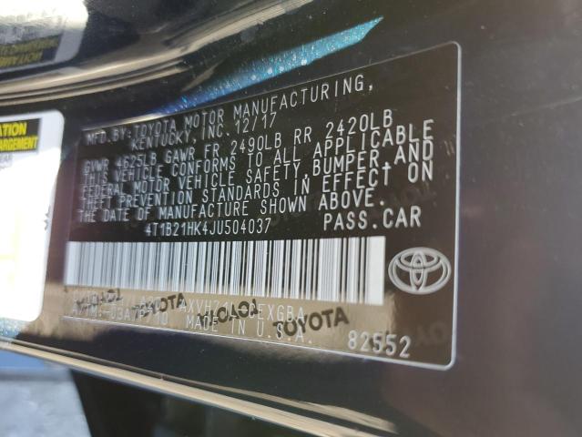 VIN 4T1B21HK4JU504037 2018 Toyota Camry, Hybrid no.12