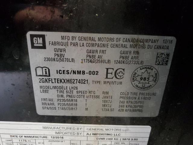 2017 GMC TERRAIN SL - 2GKFLTEKXH6274021