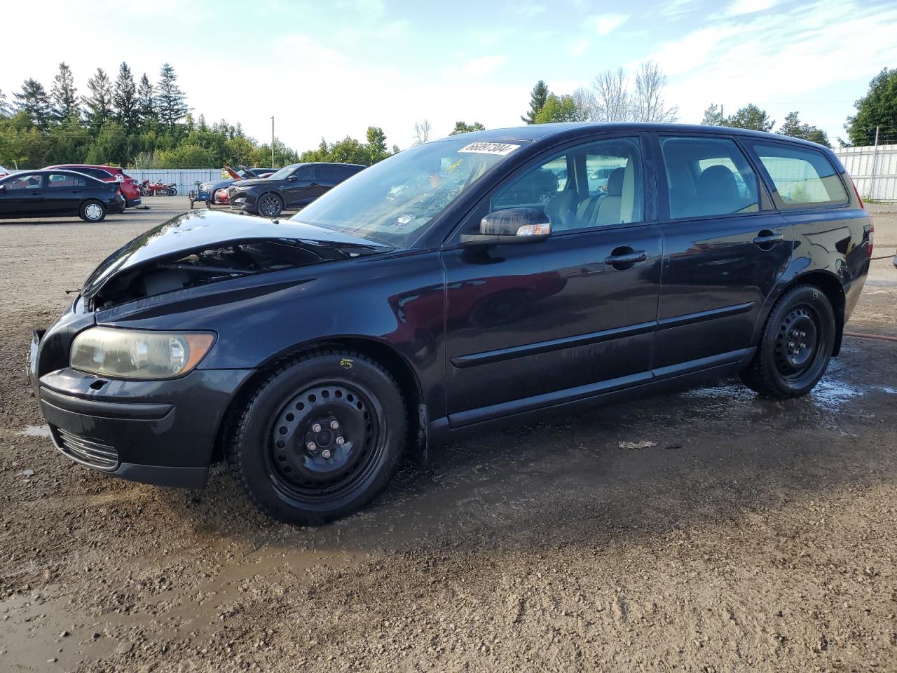 VOLVO V50 2.4I 2007 black station gas YV1MW382672283388 photo #1