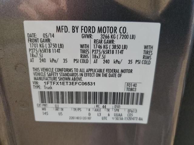 VIN 1FTFX1ET3EFC06531 2014 Ford F-150, Super Cab no.12